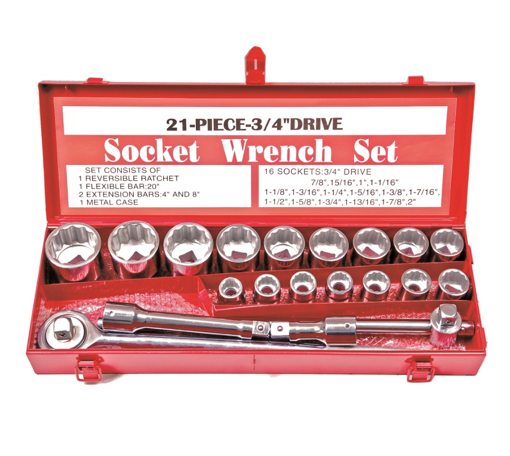 21PCS Heavy Duty Socket Set 3/4″Dr