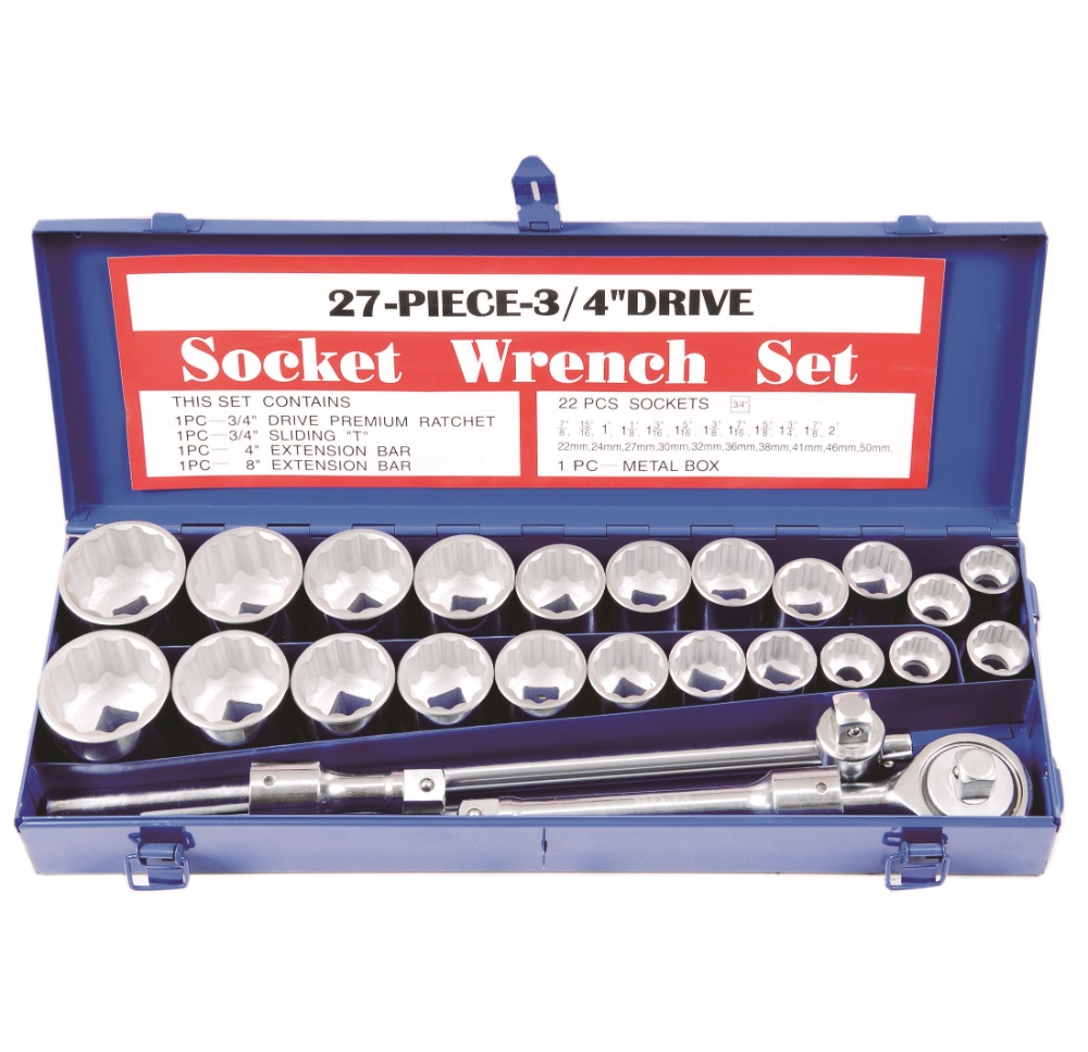 27PC Socket Set 3/4″Dr