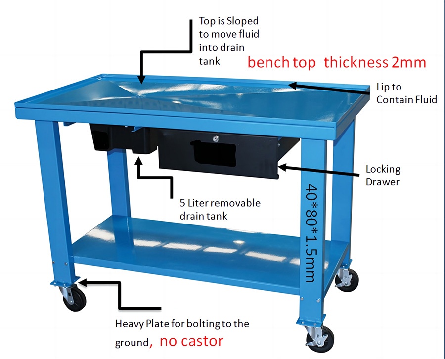 Workbench 72″x25″x34.5″ Capacity 600lbs