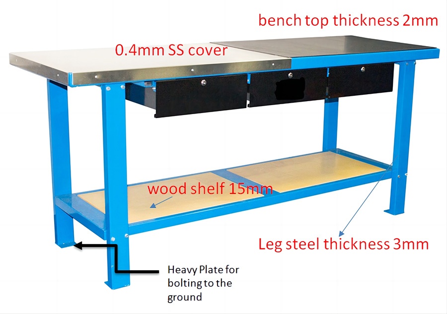 Workbench 79″x25″x34.5″ Capacity 2100lbs