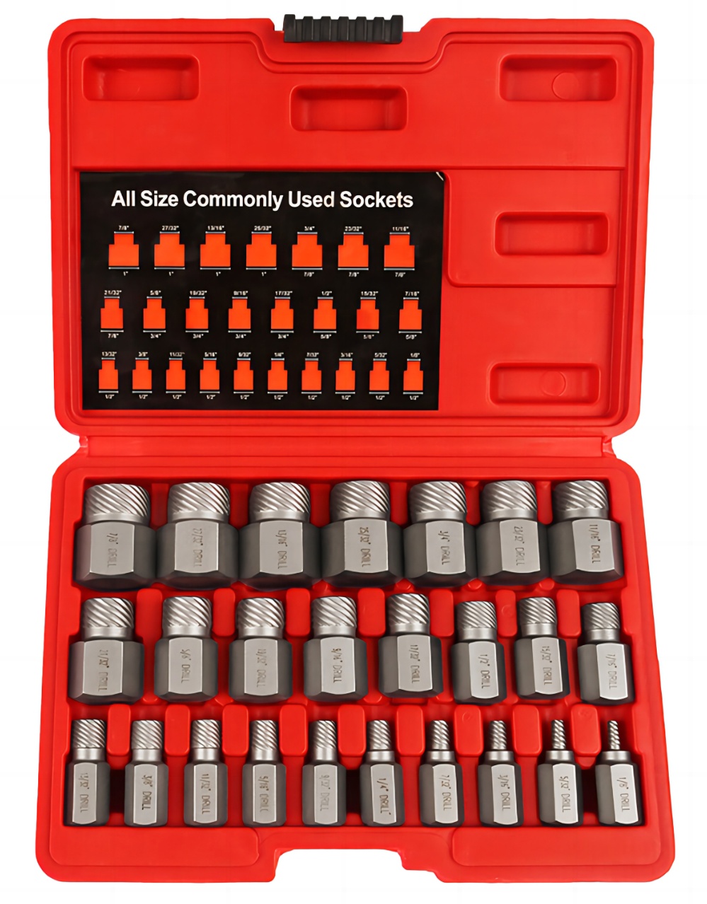 Hex-head Multispline Screw Extractor Kit–10PC/13PC/25PC