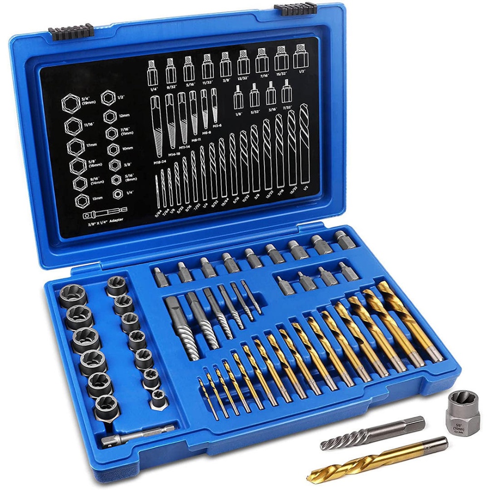 Damaged Bolt Nut Screw Remover Extractor Removal Set–26PC/35PC/49PC