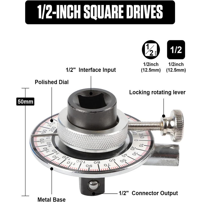 1/2″ Sq Drive Angular Torque Gauge with Flexible Clip Arm