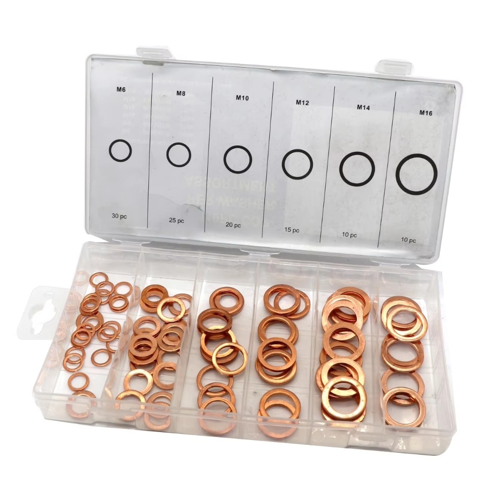 110PC/150PC/400PC/568PC Multi Size Metric Copper Washer Assortment
