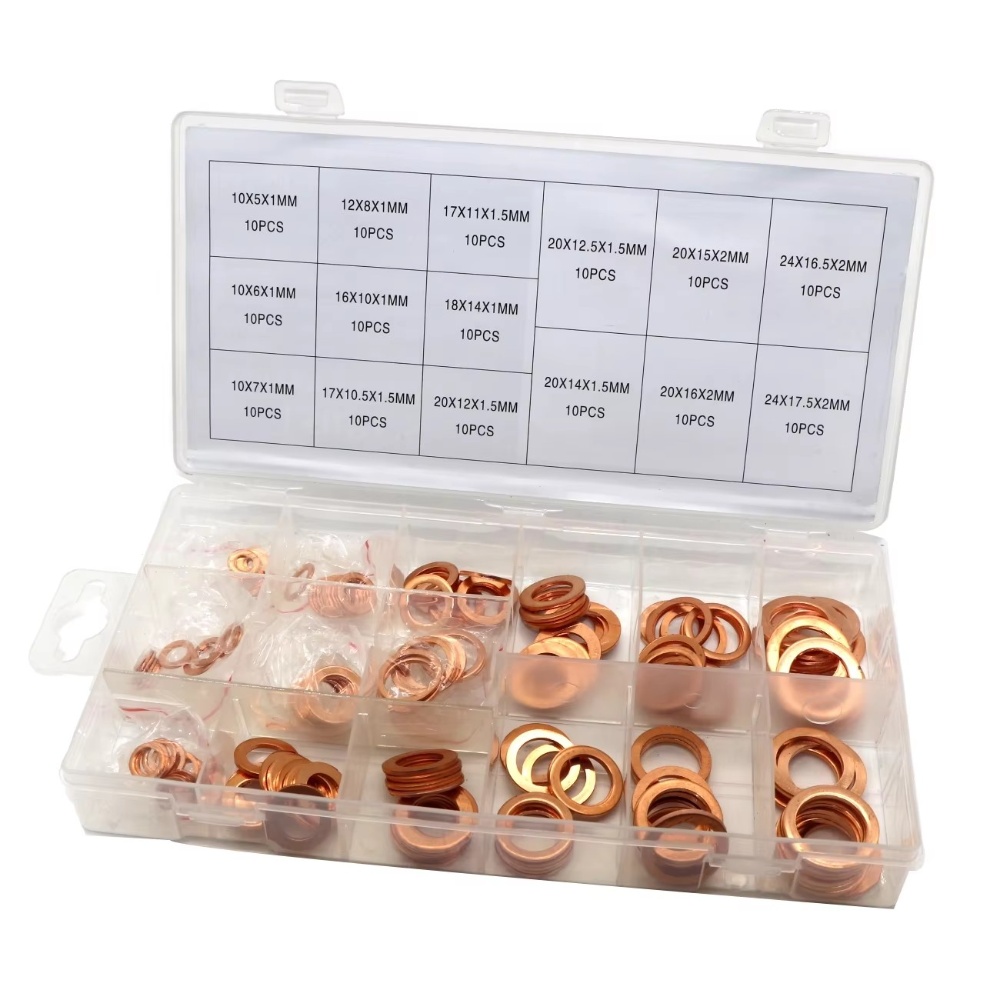 110PC/150PC/400PC/568PC Multi Size Metric Copper Washer Assortment