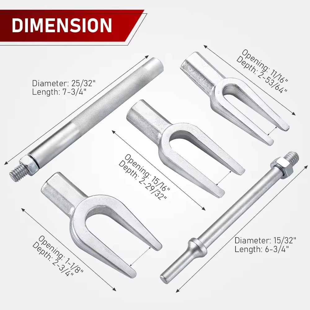 5pcs Pickle Fork Ball Joint Separator Set Tie Rod/Ball Joint Separator Kit for Separating Ball Joints Tie Rods Pitman Arms
