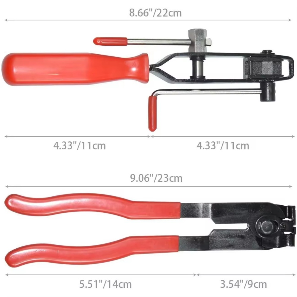 2pcs Auto CV Joint Boot Hose Clamp Pliers Ear Type Car Banding Tool Kit Set Automotive Hose Axle Plier with Cutter