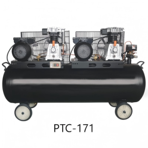 Belt Driven Air Compressor With Two Cast Cylinder